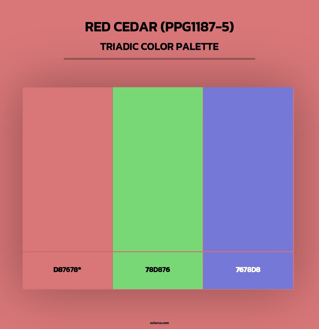 Red Cedar (PPG1187-5) - Triadic Color Palette