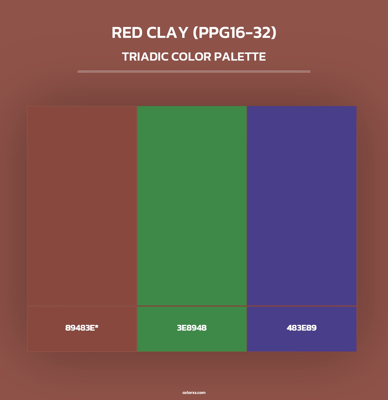 Red Clay (PPG16-32) - Triadic Color Palette