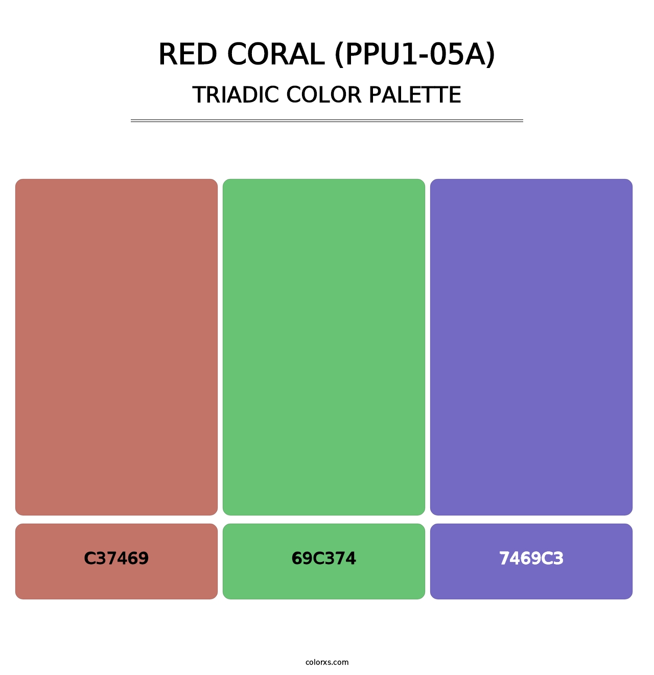 Red Coral (PPU1-05A) - Triadic Color Palette