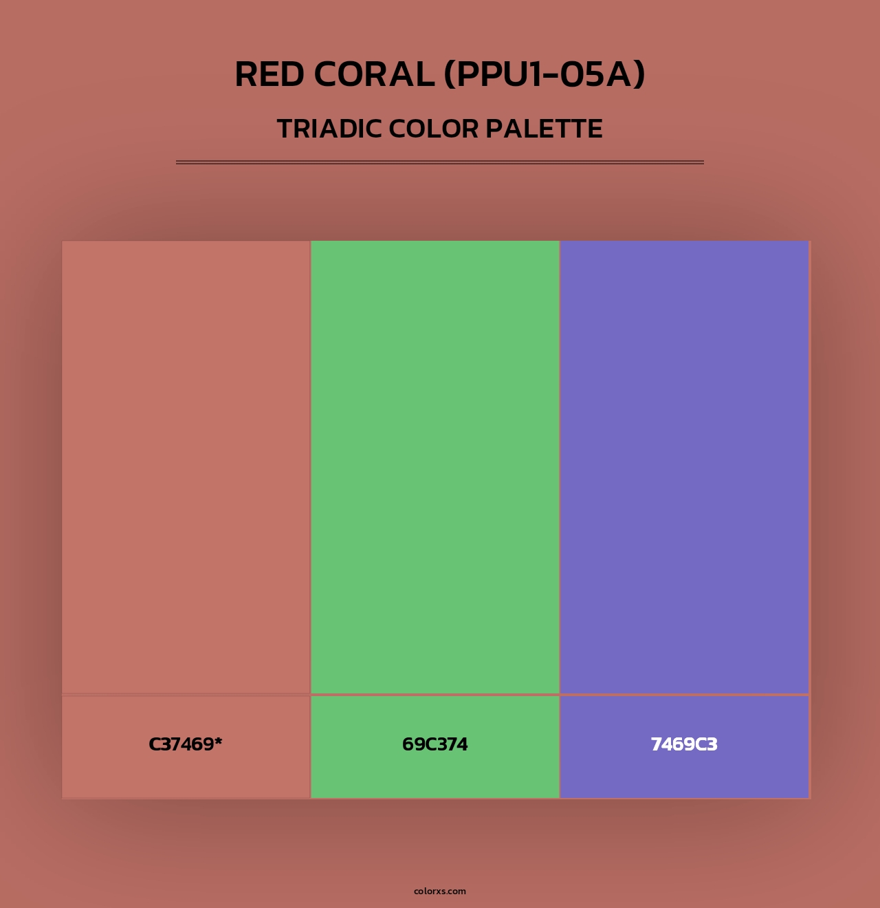 Red Coral (PPU1-05A) - Triadic Color Palette