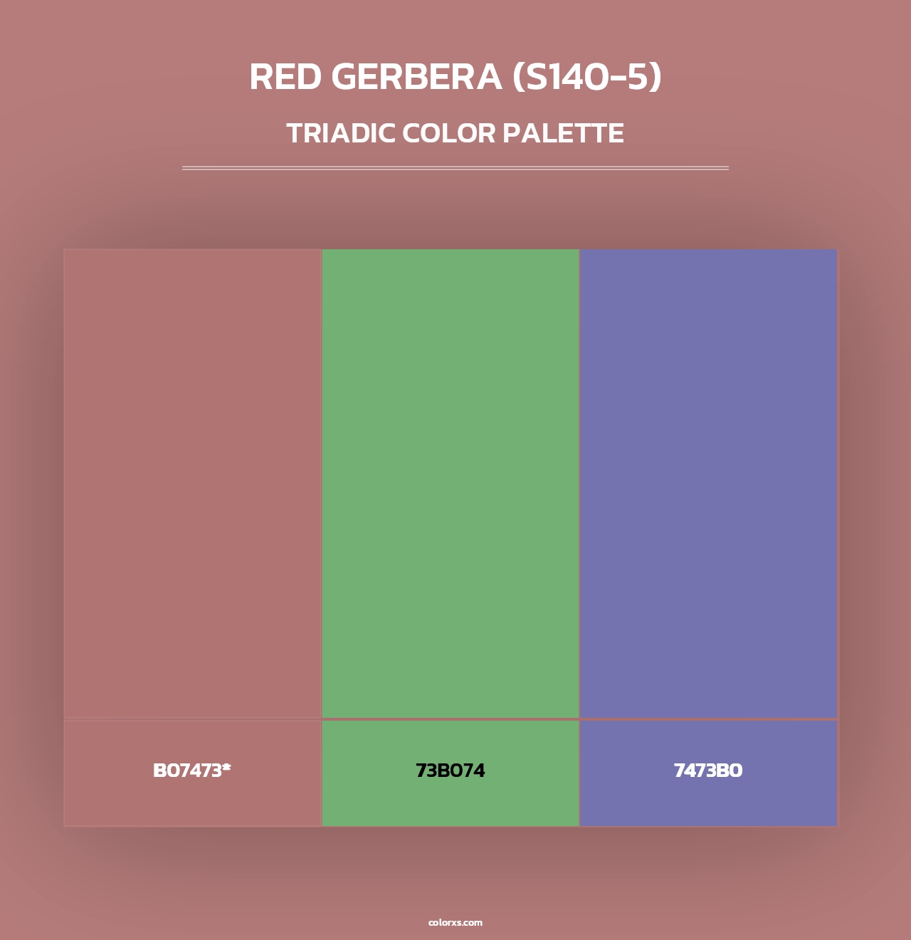 Red Gerbera (S140-5) - Triadic Color Palette