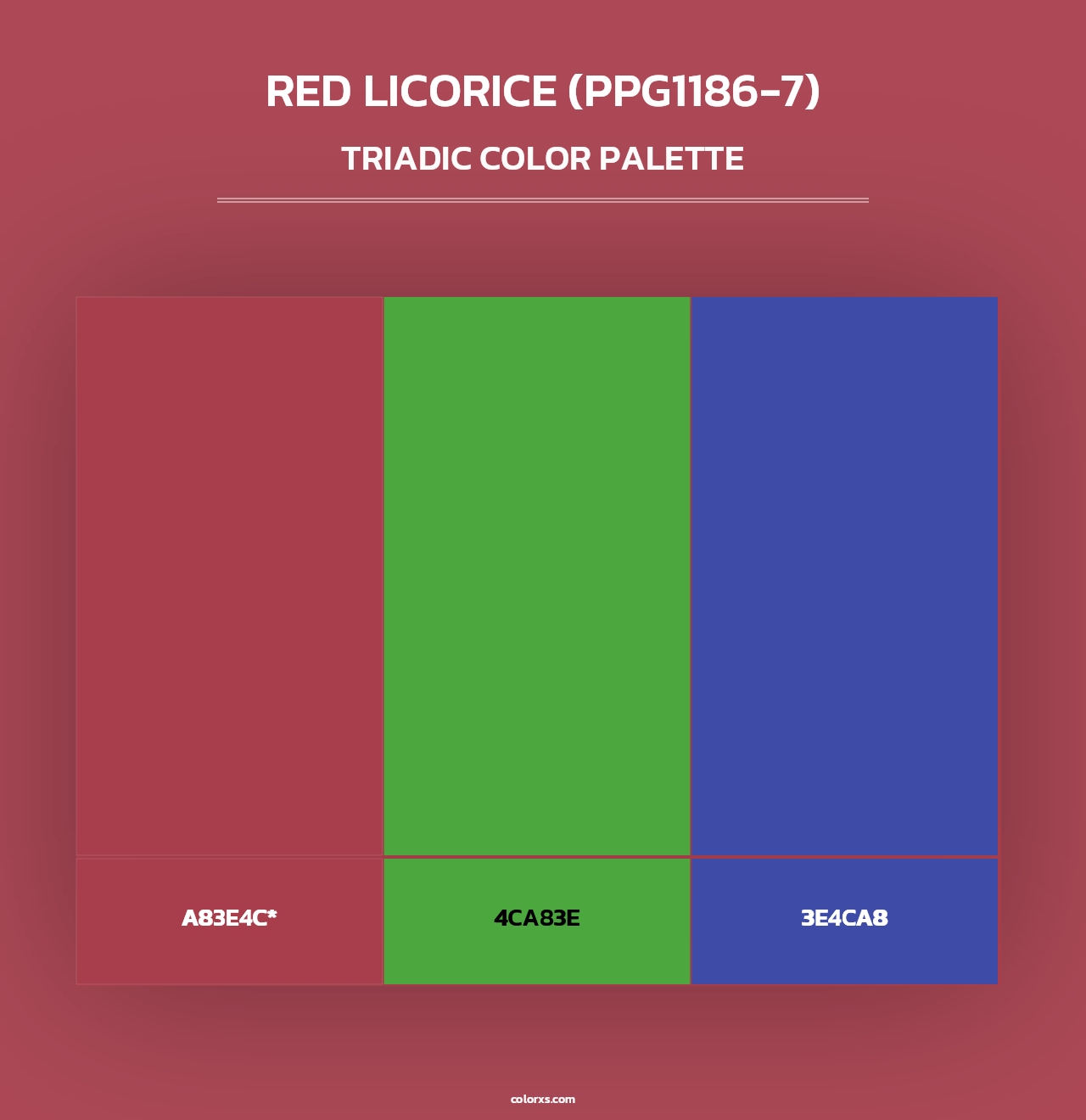 Red Licorice (PPG1186-7) - Triadic Color Palette