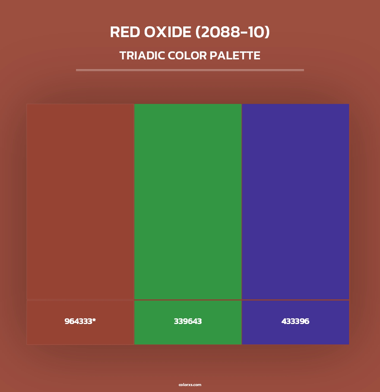 Red Oxide (2088-10) - Triadic Color Palette