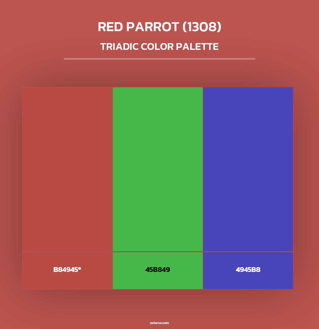 Red Parrot (1308) - Triadic Color Palette