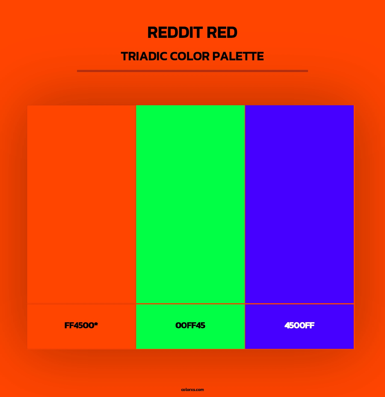 Reddit Red - Triadic Color Palette