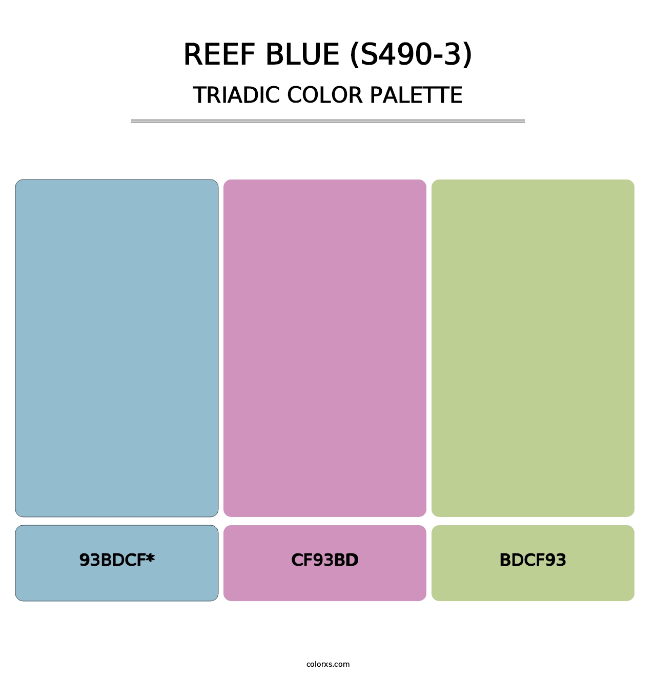 Reef Blue (S490-3) - Triadic Color Palette