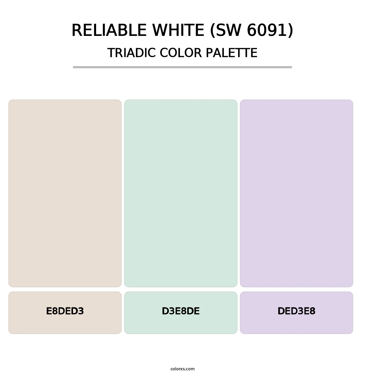 Reliable White (SW 6091) - Triadic Color Palette