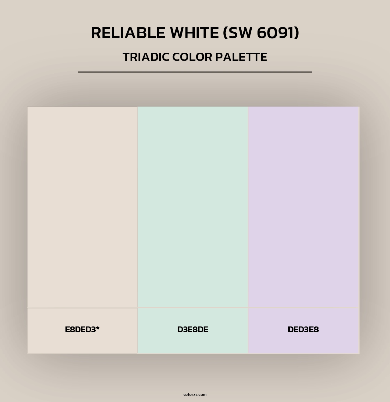 Reliable White (SW 6091) - Triadic Color Palette