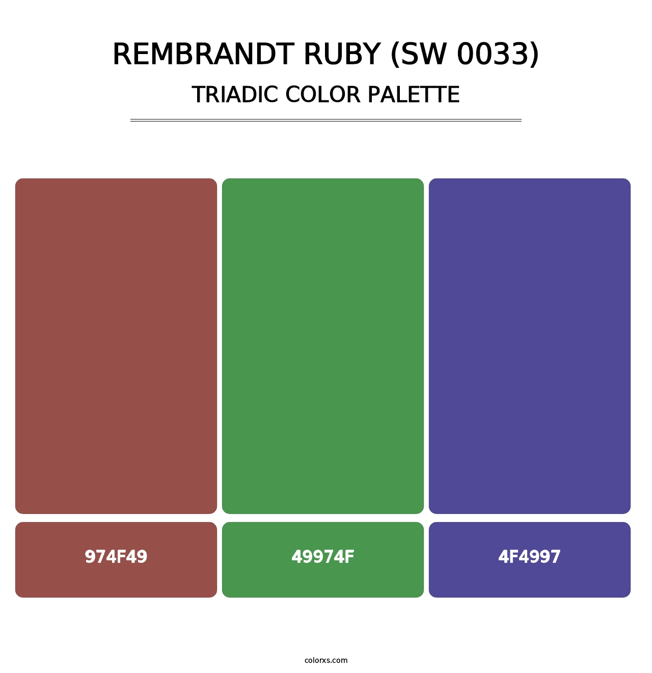 Rembrandt Ruby (SW 0033) - Triadic Color Palette