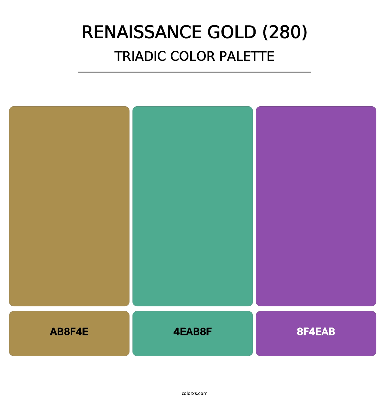 Renaissance Gold (280) - Triadic Color Palette