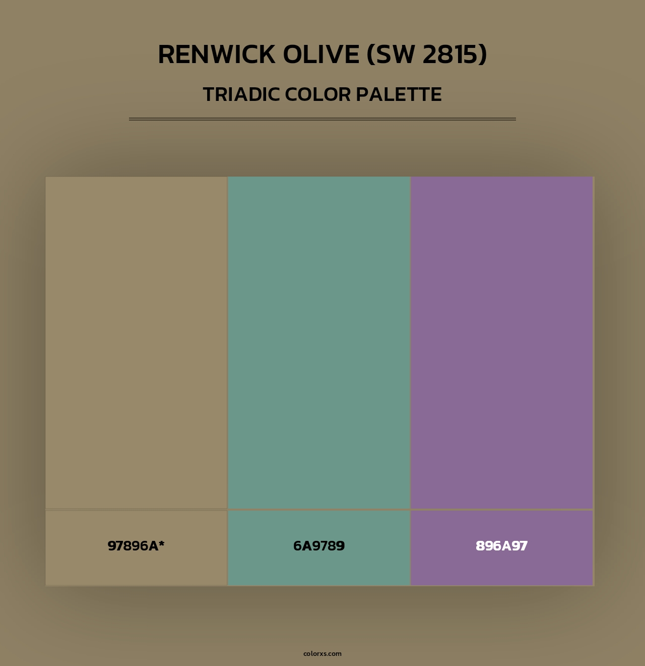 Renwick Olive (SW 2815) - Triadic Color Palette