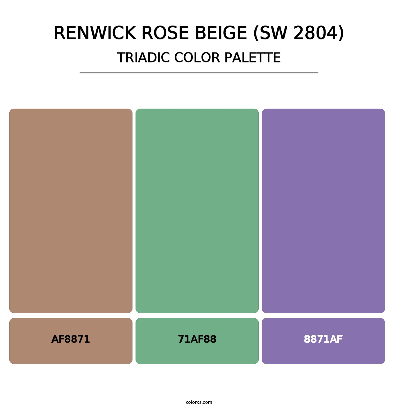 Renwick Rose Beige (SW 2804) - Triadic Color Palette