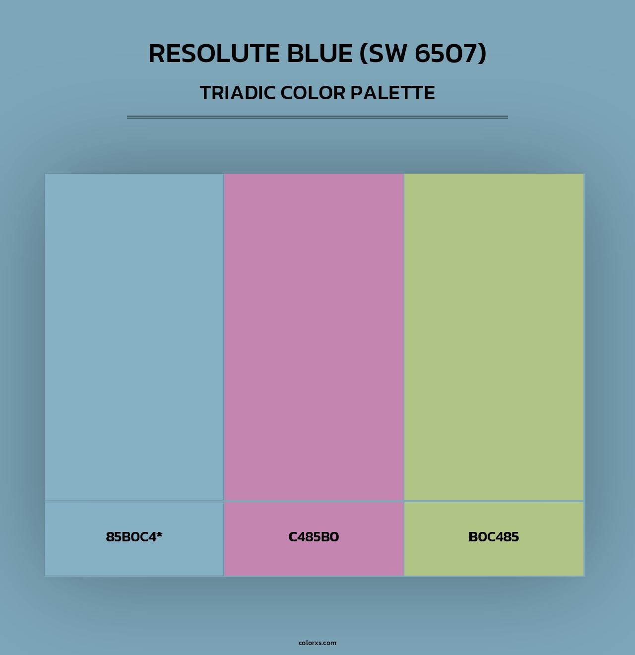 Resolute Blue (SW 6507) - Triadic Color Palette