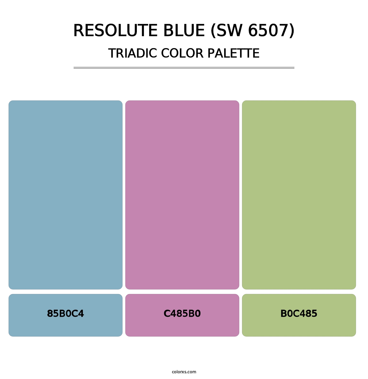Resolute Blue (SW 6507) - Triadic Color Palette