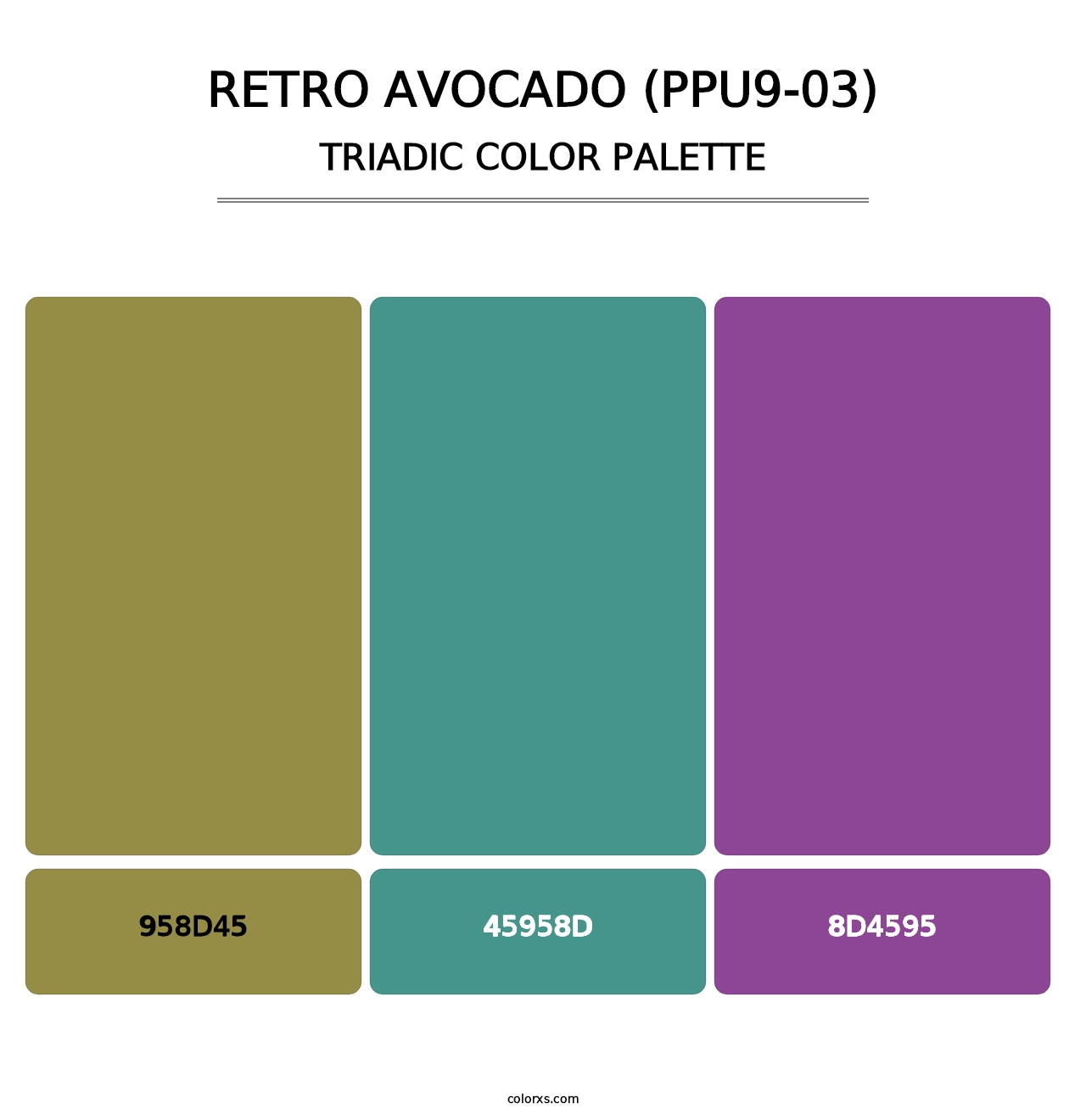 Retro Avocado (PPU9-03) - Triadic Color Palette