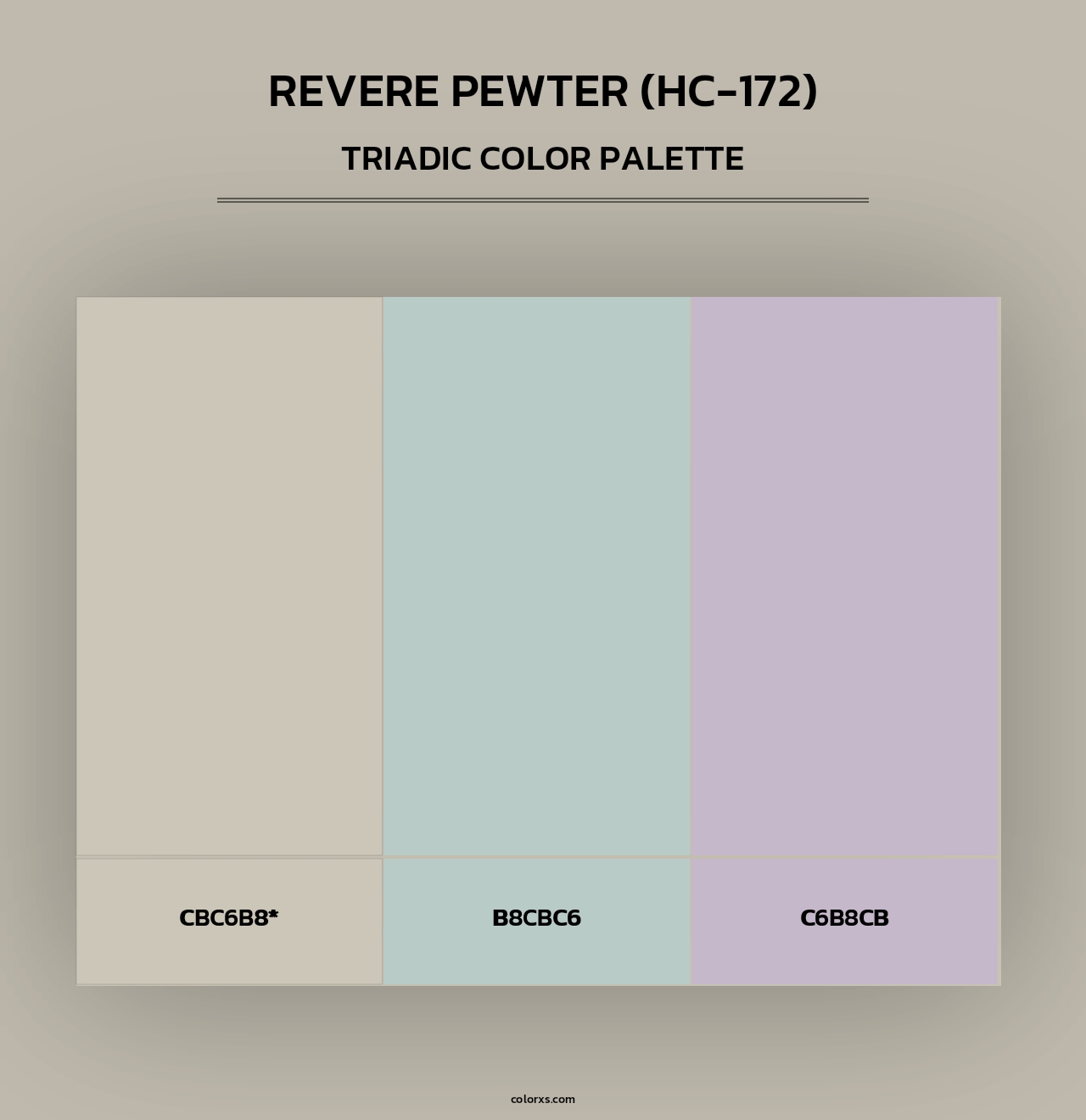 Revere Pewter (HC-172) - Triadic Color Palette