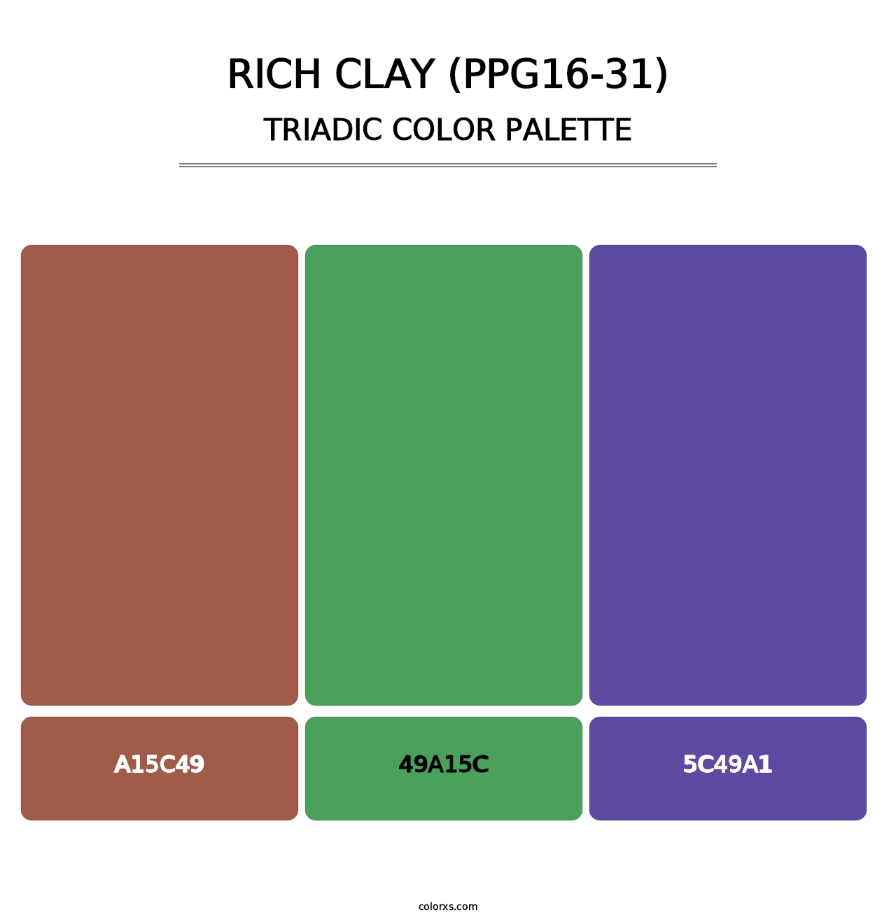 Rich Clay (PPG16-31) - Triadic Color Palette