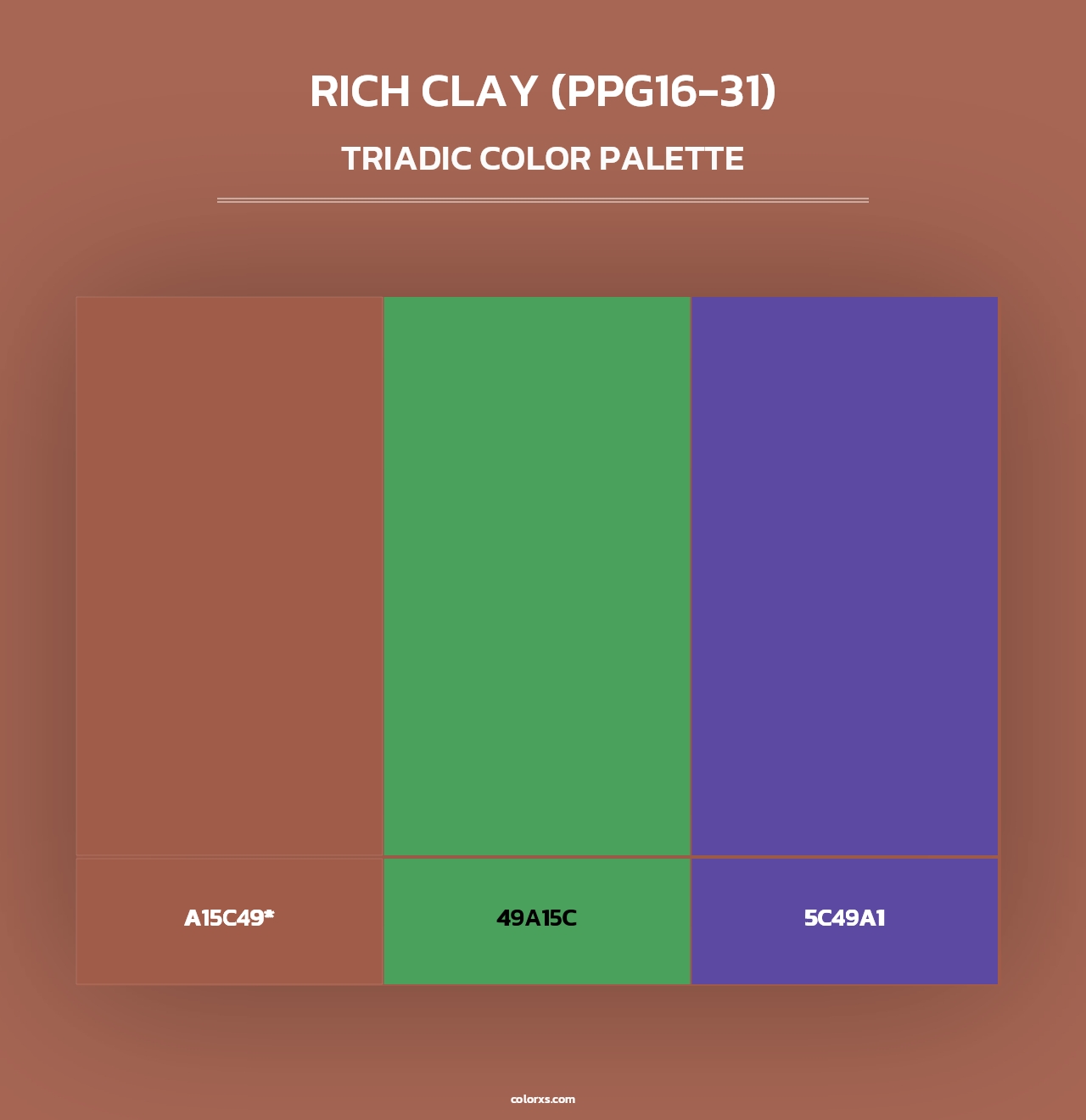 Rich Clay (PPG16-31) - Triadic Color Palette