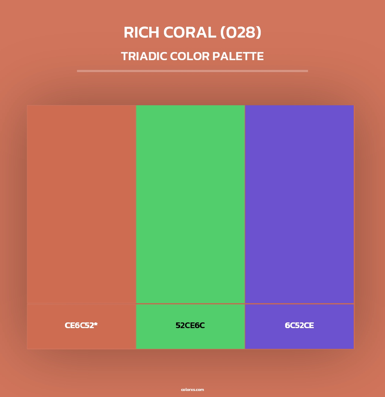 Rich Coral (028) - Triadic Color Palette