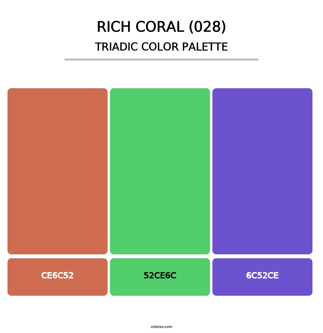 Rich Coral (028) - Triadic Color Palette