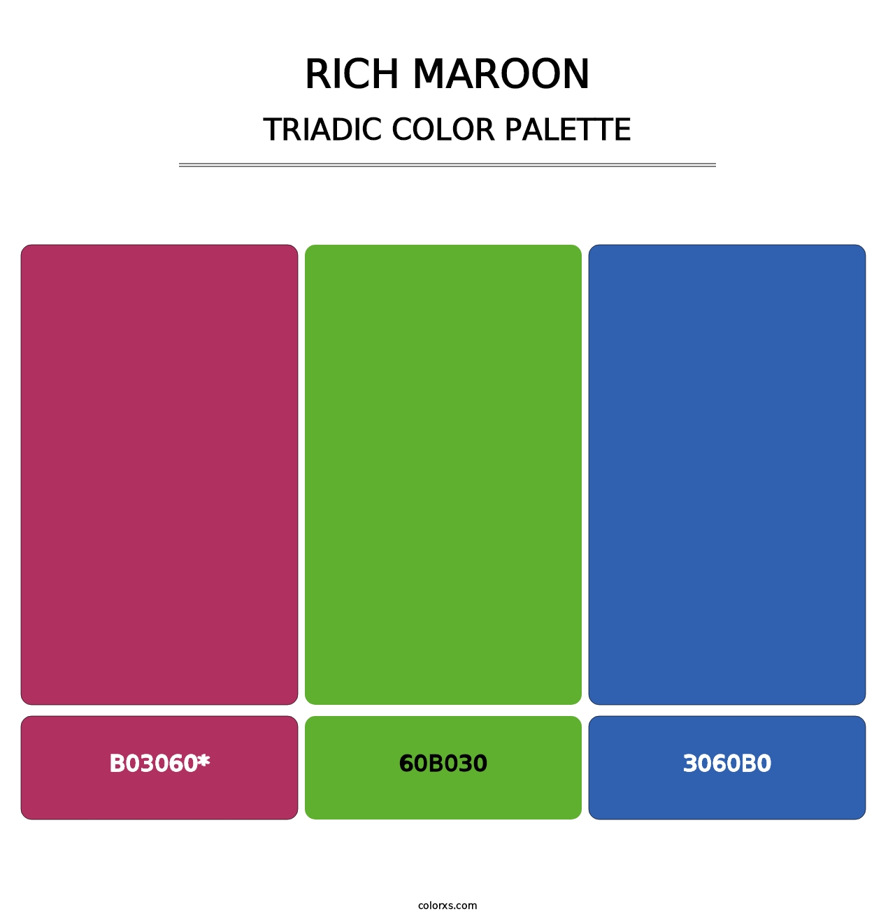Rich Maroon - Triadic Color Palette