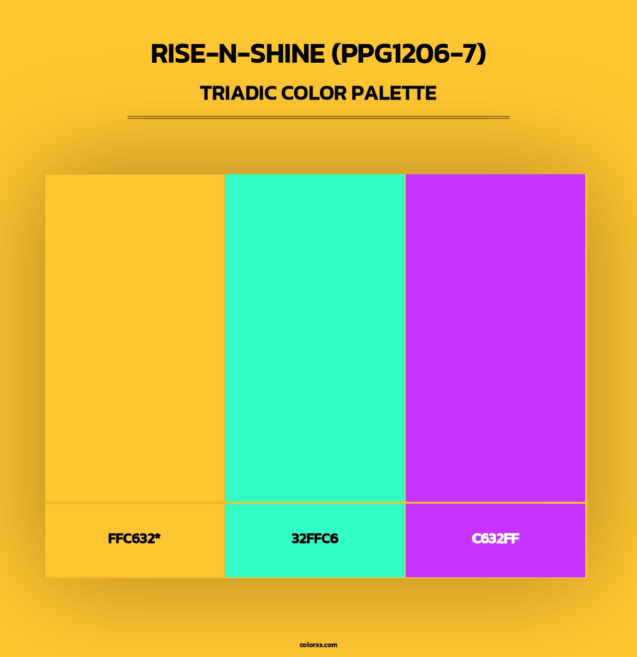Rise-N-Shine (PPG1206-7) - Triadic Color Palette