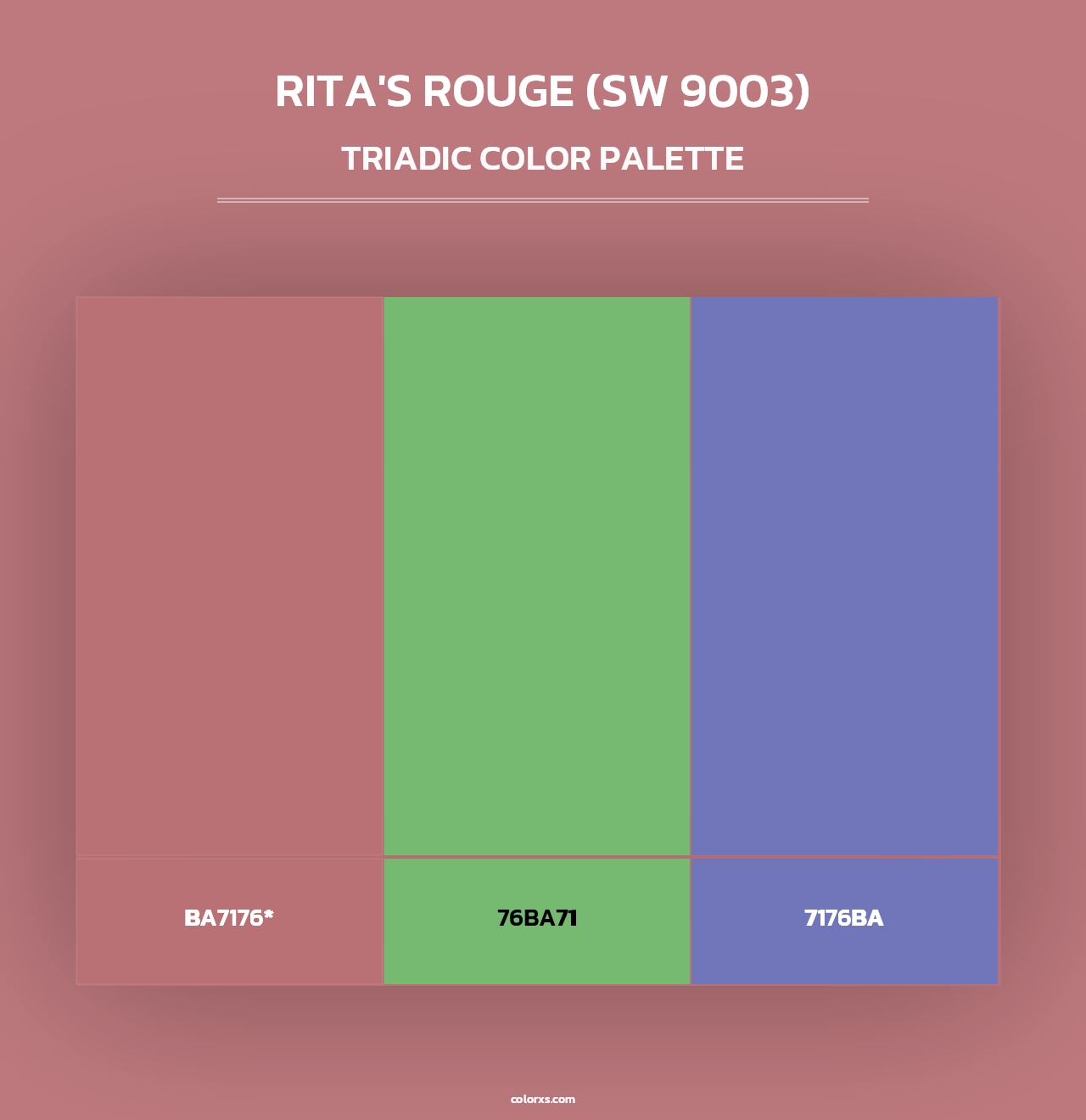 Rita's Rouge (SW 9003) - Triadic Color Palette