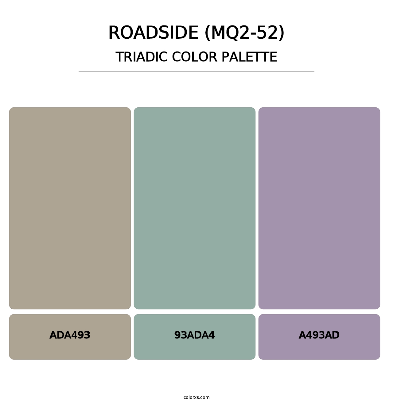 Roadside (MQ2-52) - Triadic Color Palette