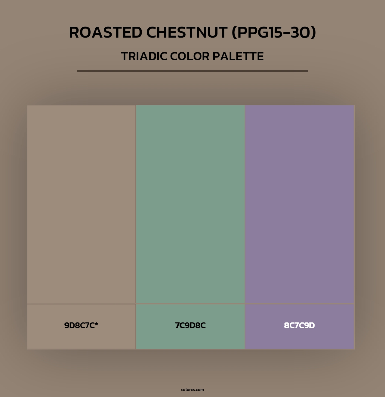 Roasted Chestnut (PPG15-30) - Triadic Color Palette