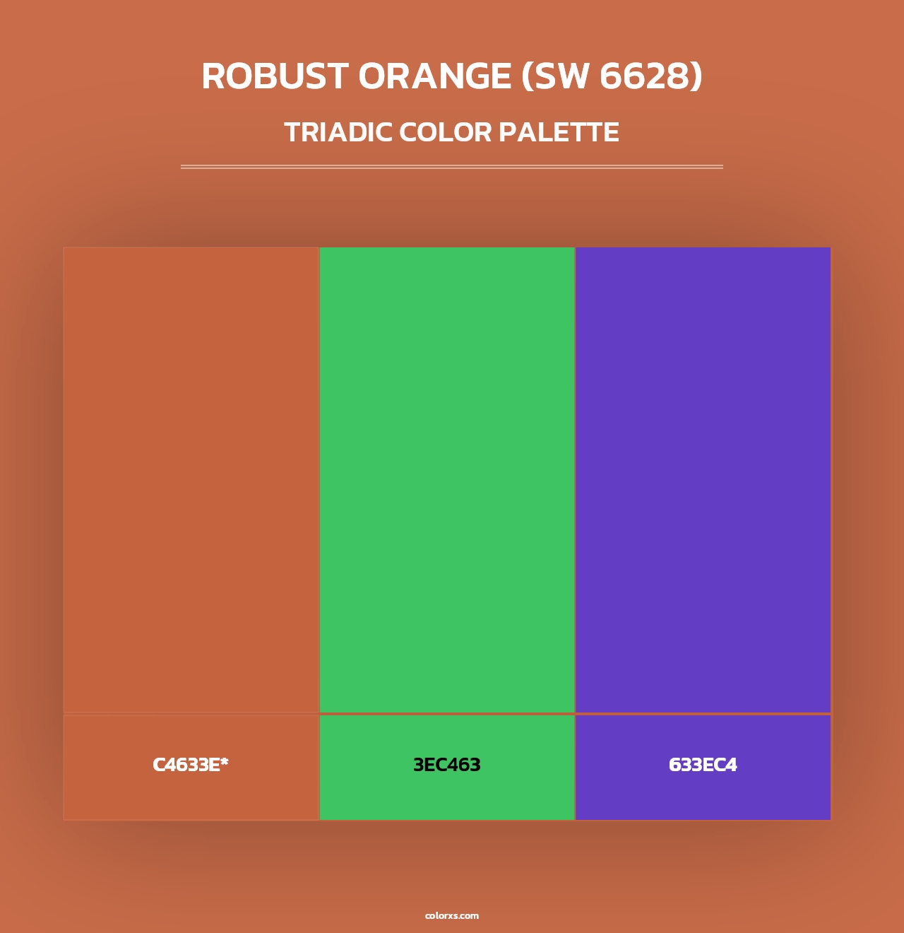 Robust Orange (SW 6628) - Triadic Color Palette