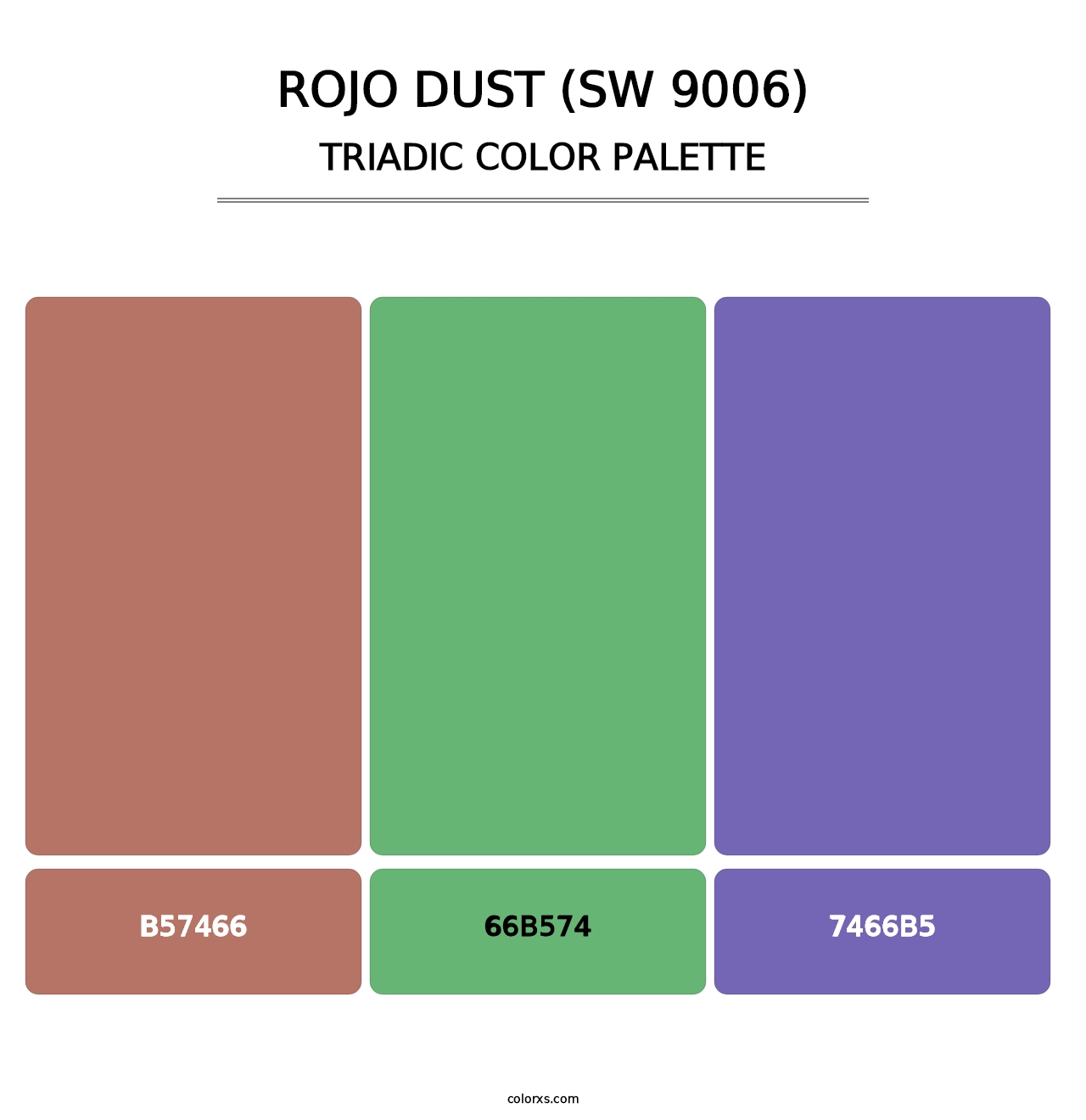 Rojo Dust (SW 9006) - Triadic Color Palette