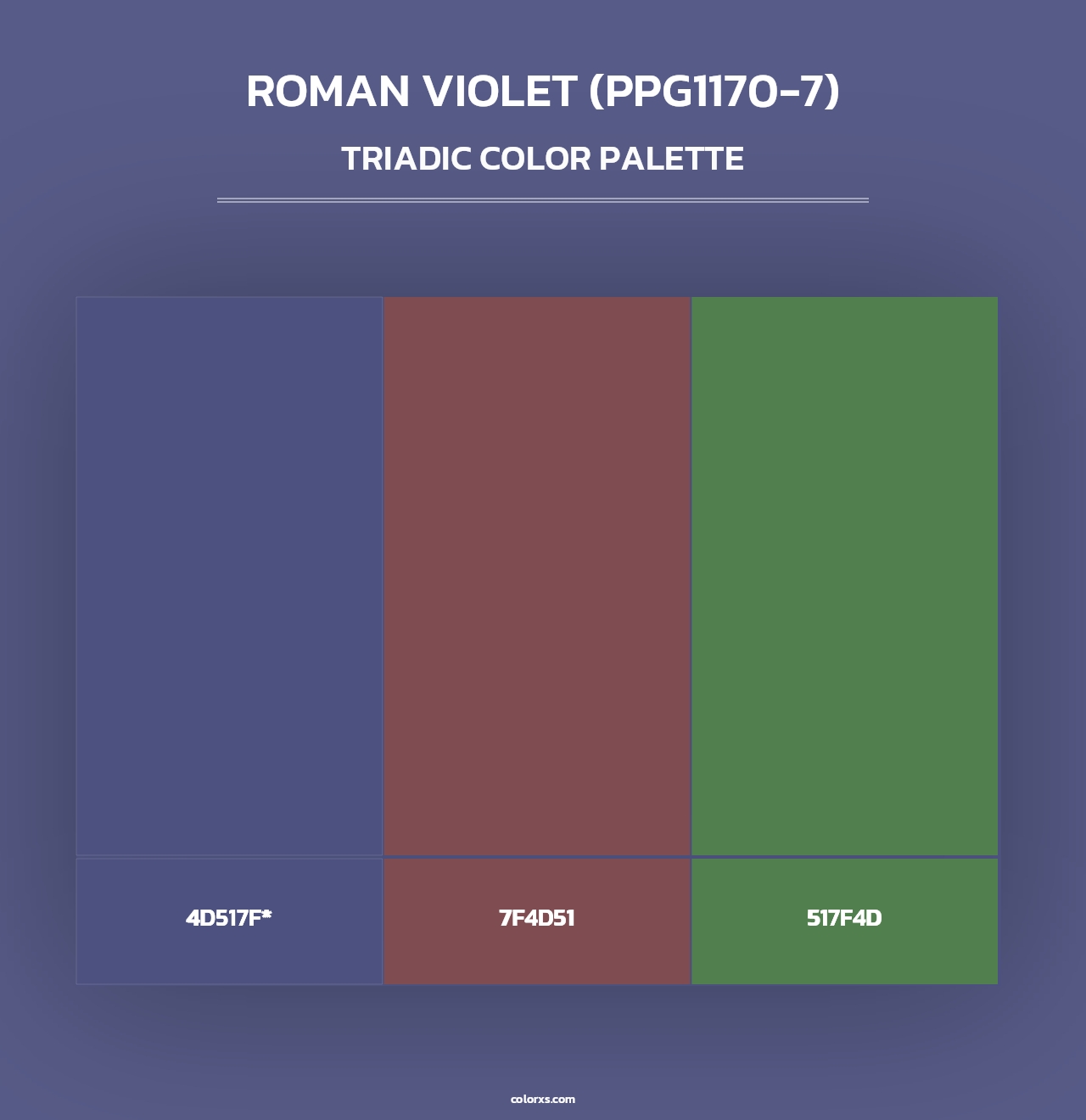 Roman Violet (PPG1170-7) - Triadic Color Palette