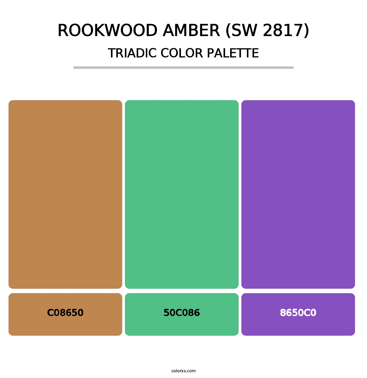 Rookwood Amber (SW 2817) - Triadic Color Palette