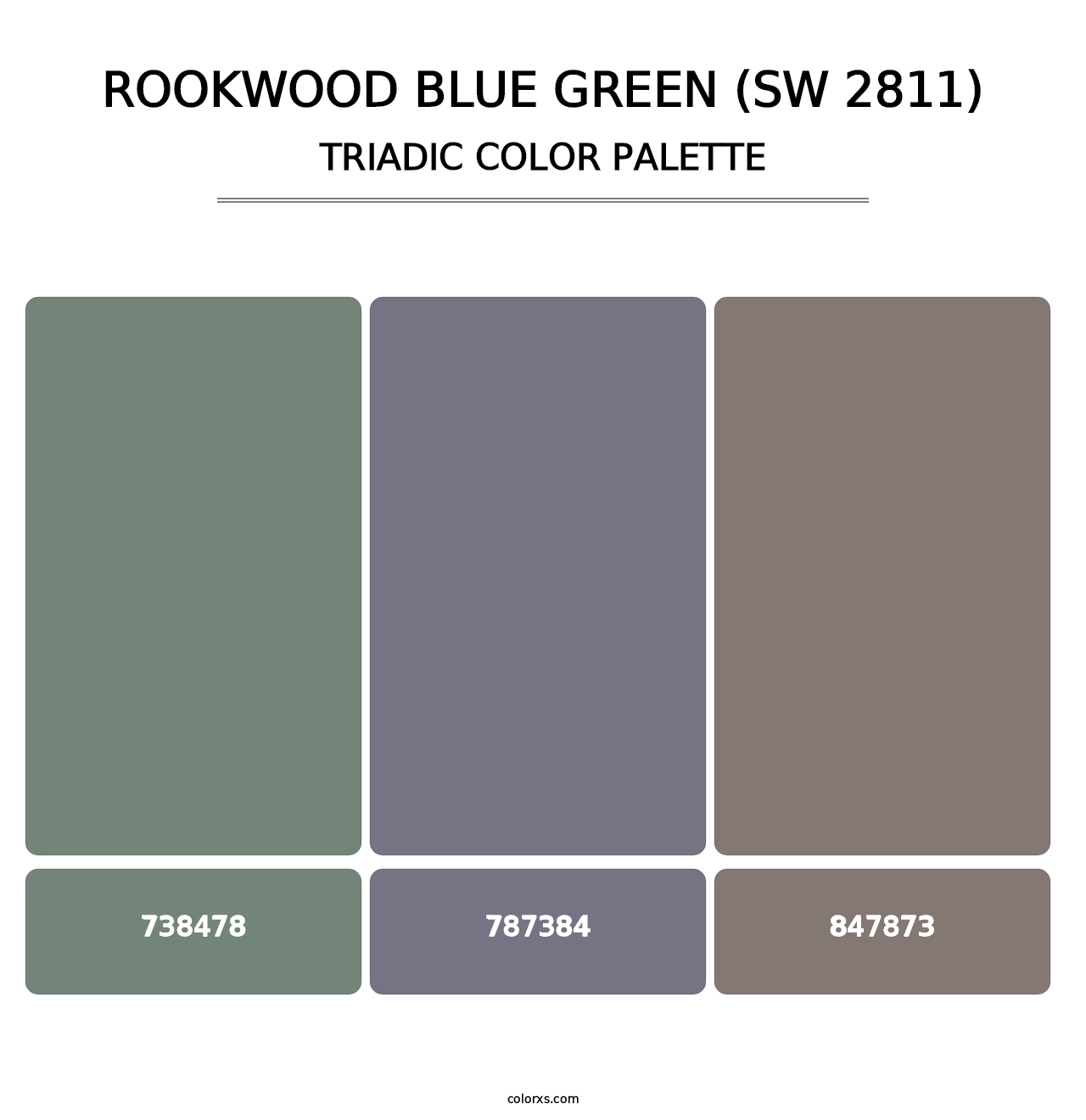 Rookwood Blue Green (SW 2811) - Triadic Color Palette