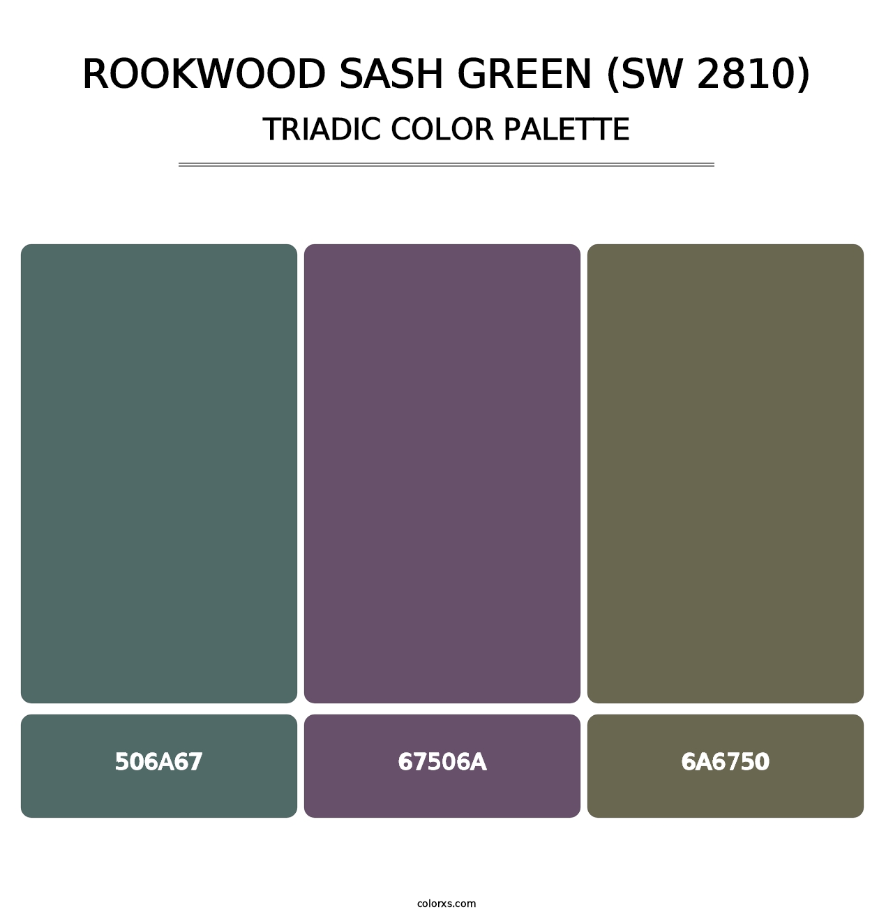 Rookwood Sash Green (SW 2810) - Triadic Color Palette