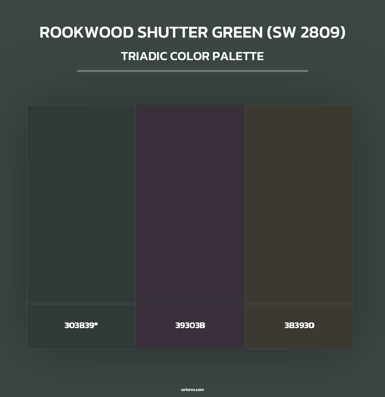 Rookwood Shutter Green (SW 2809) - Triadic Color Palette