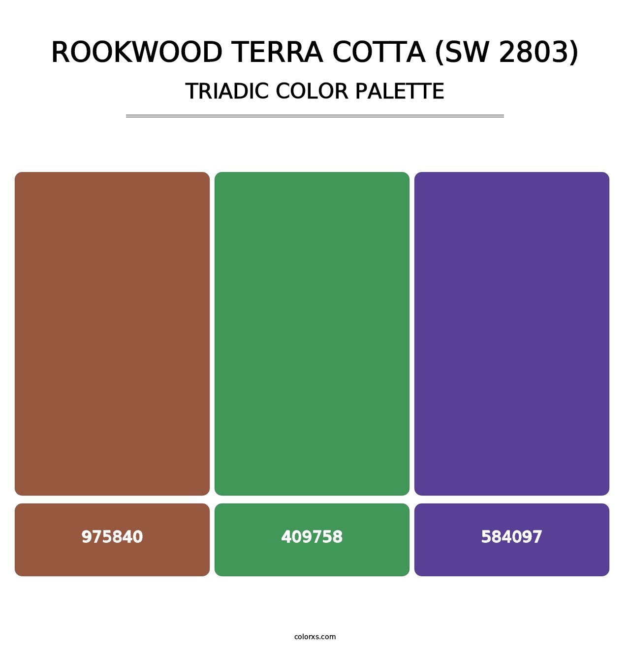 Rookwood Terra Cotta (SW 2803) - Triadic Color Palette