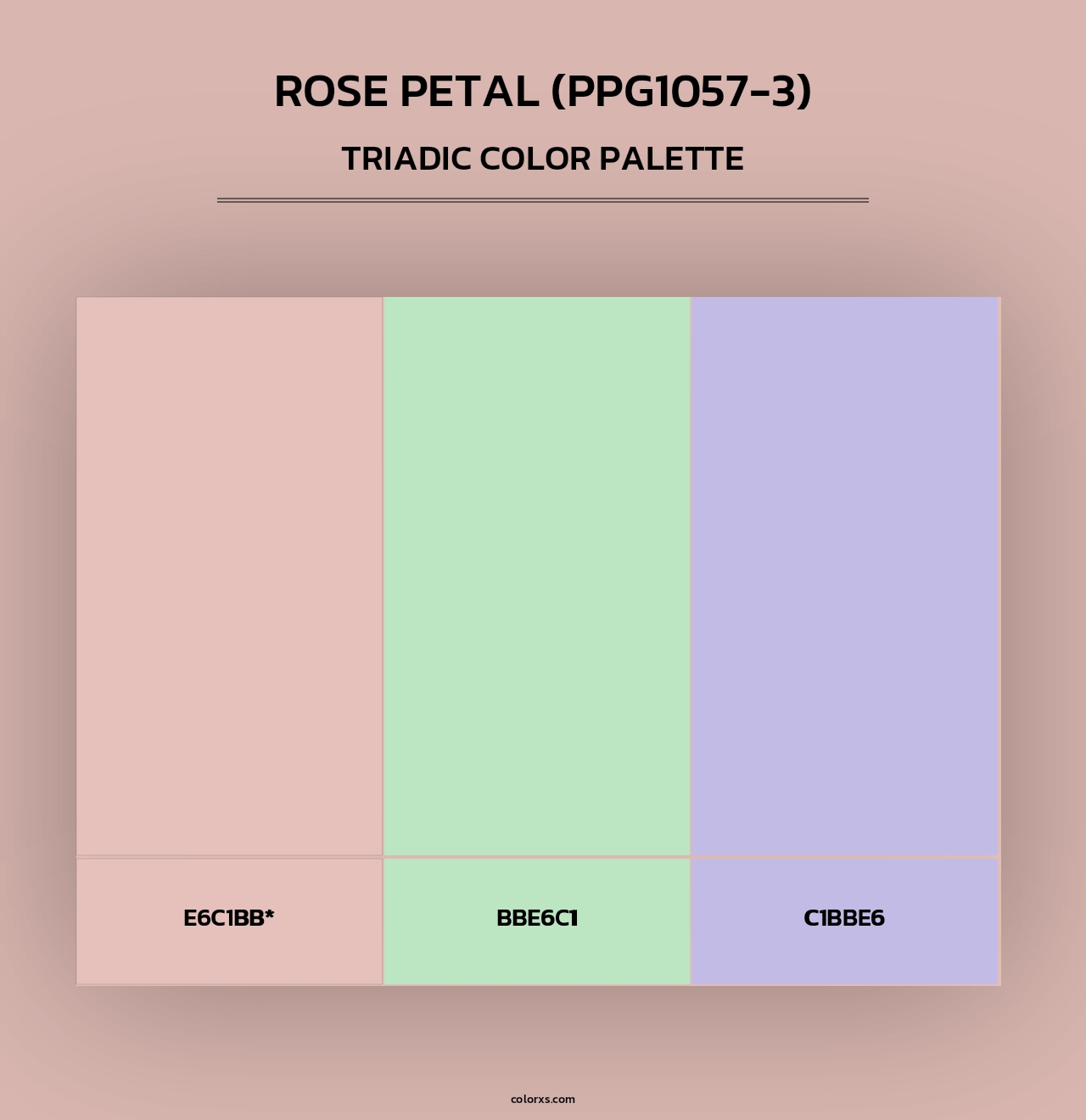 Rose Petal (PPG1057-3) - Triadic Color Palette