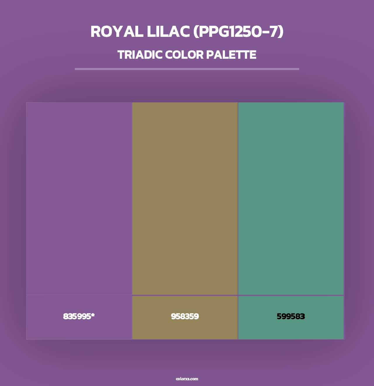 Royal Lilac (PPG1250-7) - Triadic Color Palette