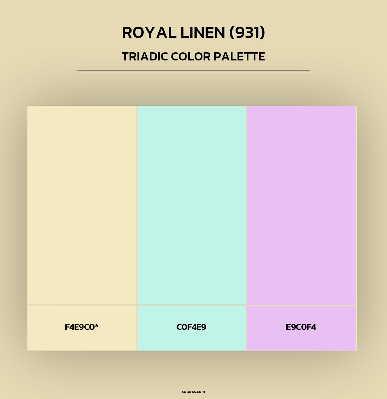 Royal Linen (931) - Triadic Color Palette
