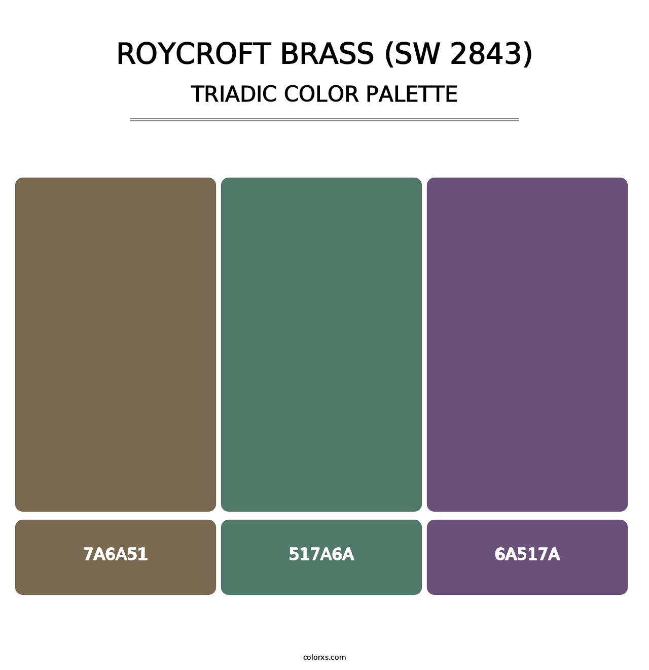 Roycroft Brass (SW 2843) - Triadic Color Palette
