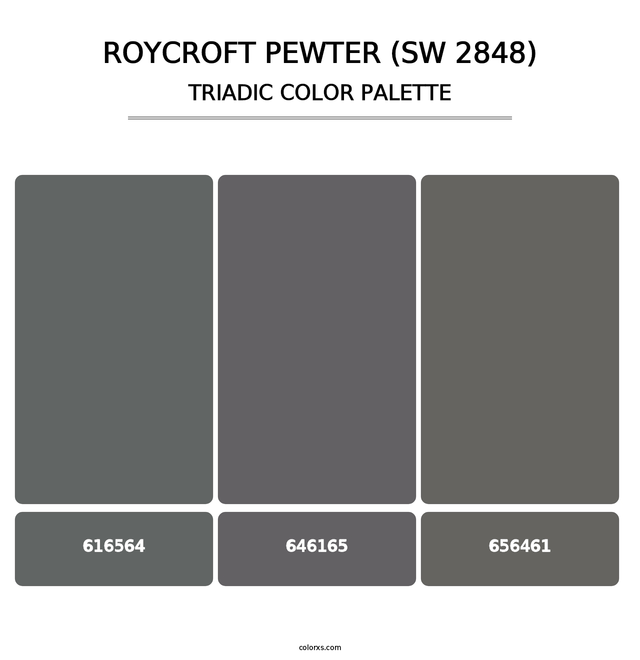 Roycroft Pewter (SW 2848) - Triadic Color Palette