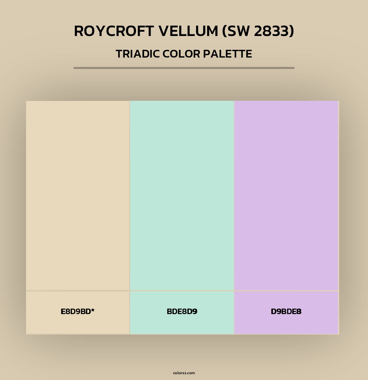 Roycroft Vellum (SW 2833) - Triadic Color Palette
