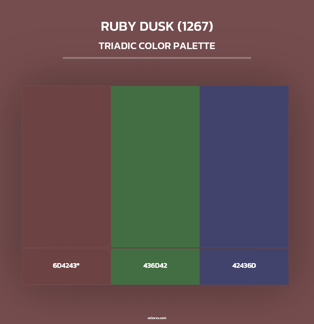 Ruby Dusk (1267) - Triadic Color Palette