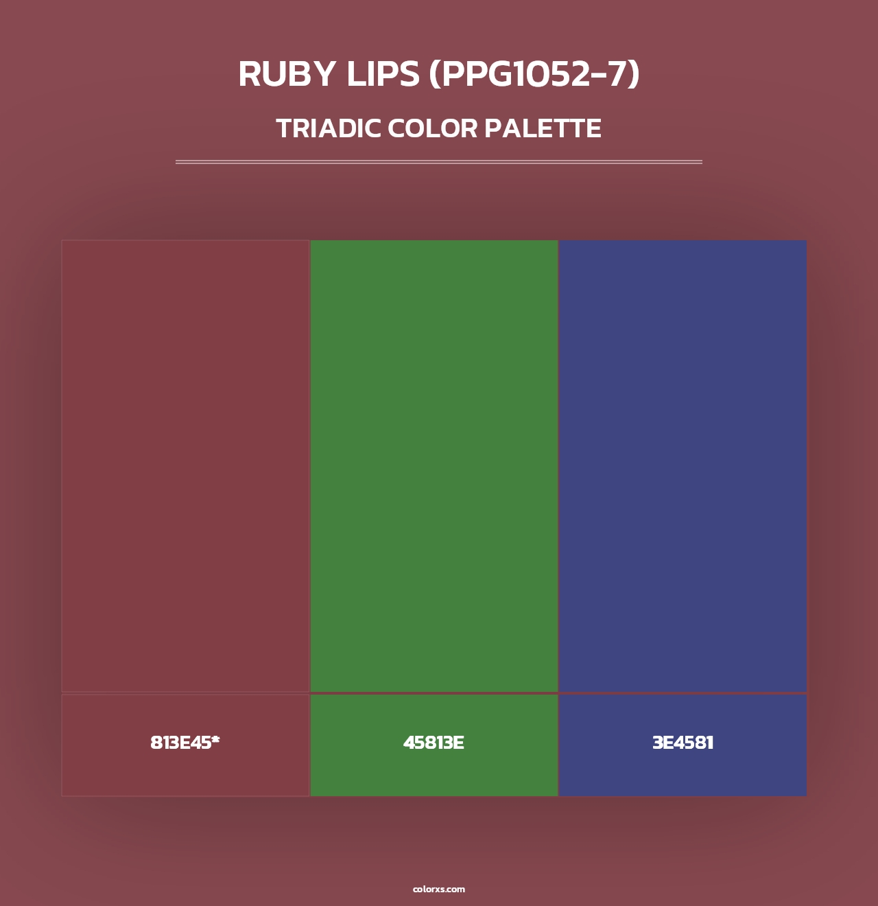 Ruby Lips (PPG1052-7) - Triadic Color Palette