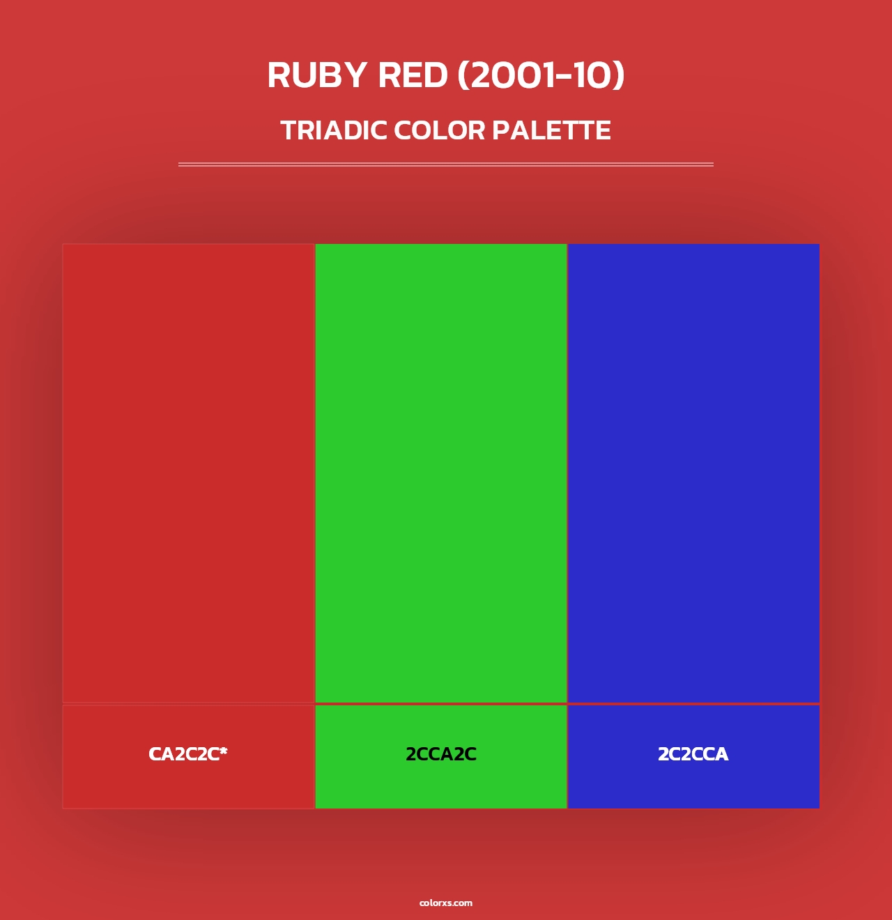 Ruby Red (2001-10) - Triadic Color Palette