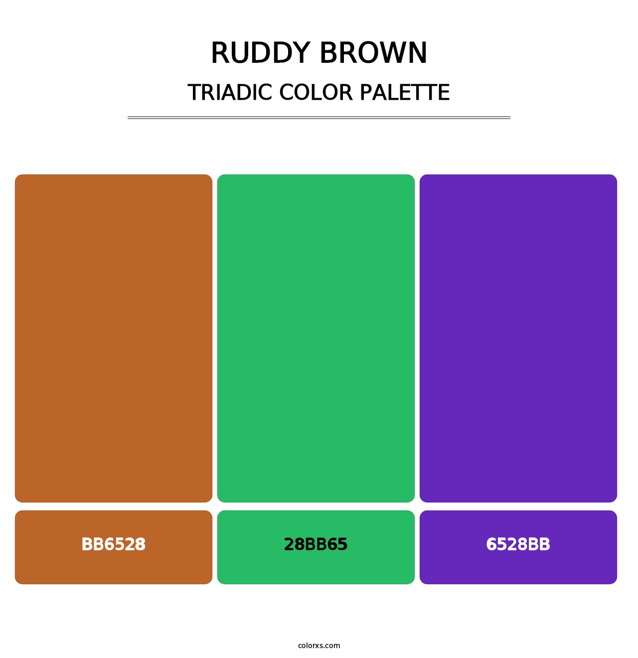 Ruddy Brown - Triadic Color Palette
