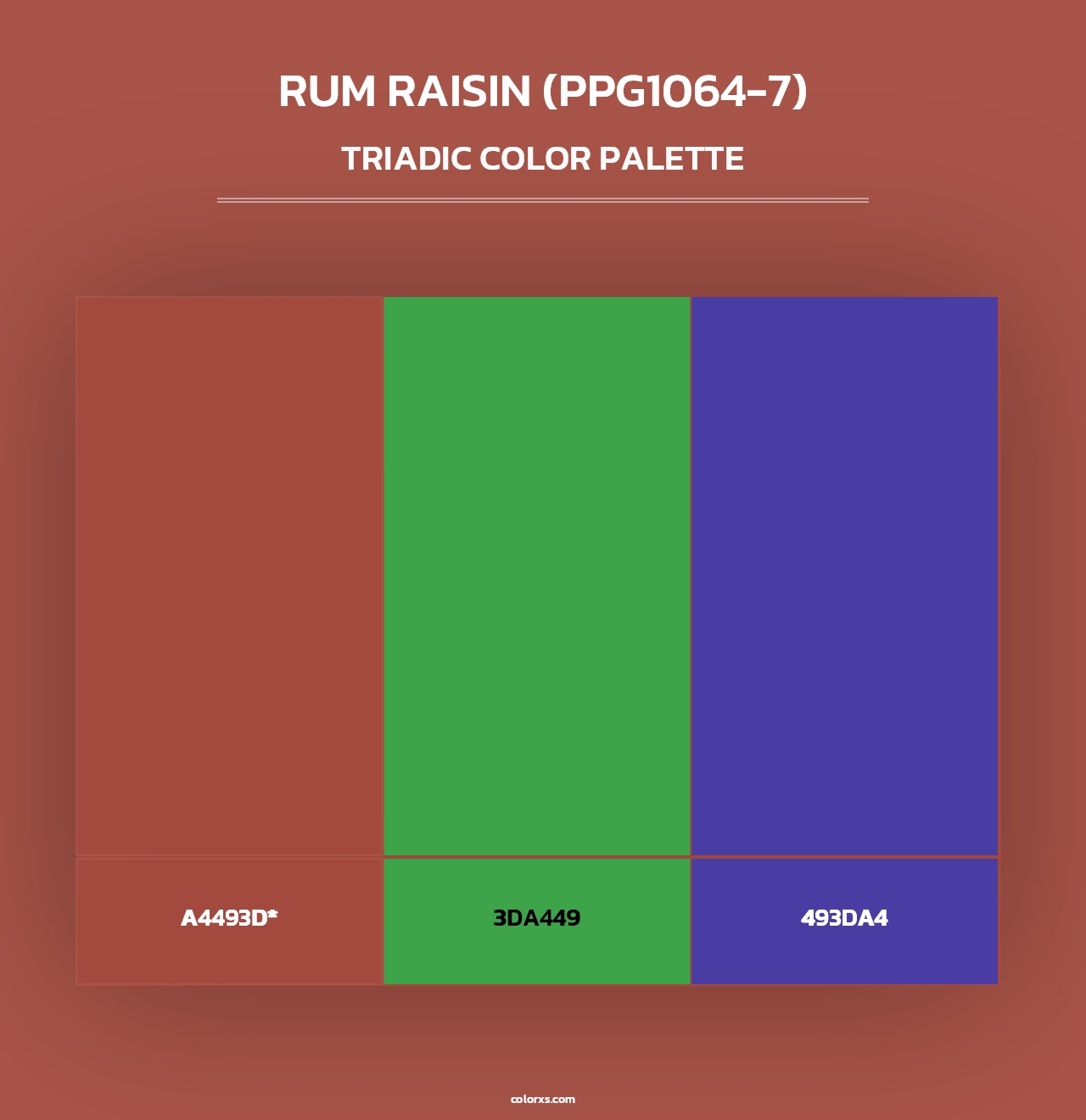 Rum Raisin (PPG1064-7) - Triadic Color Palette