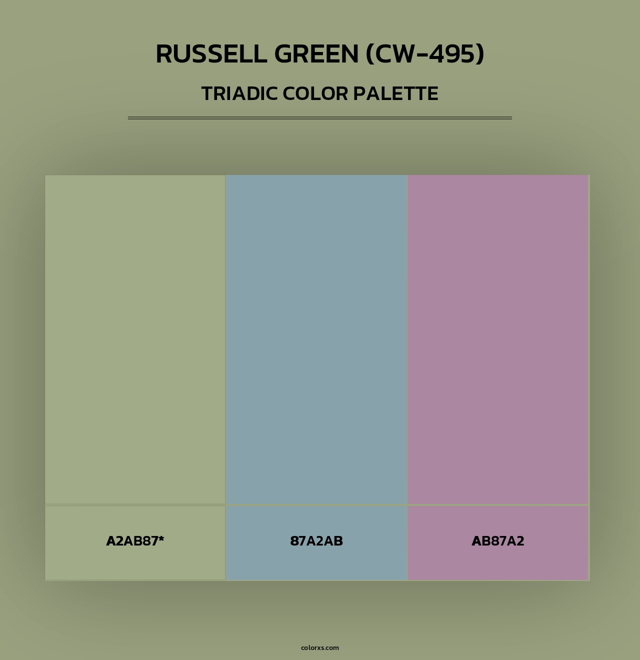Russell Green (CW-495) - Triadic Color Palette