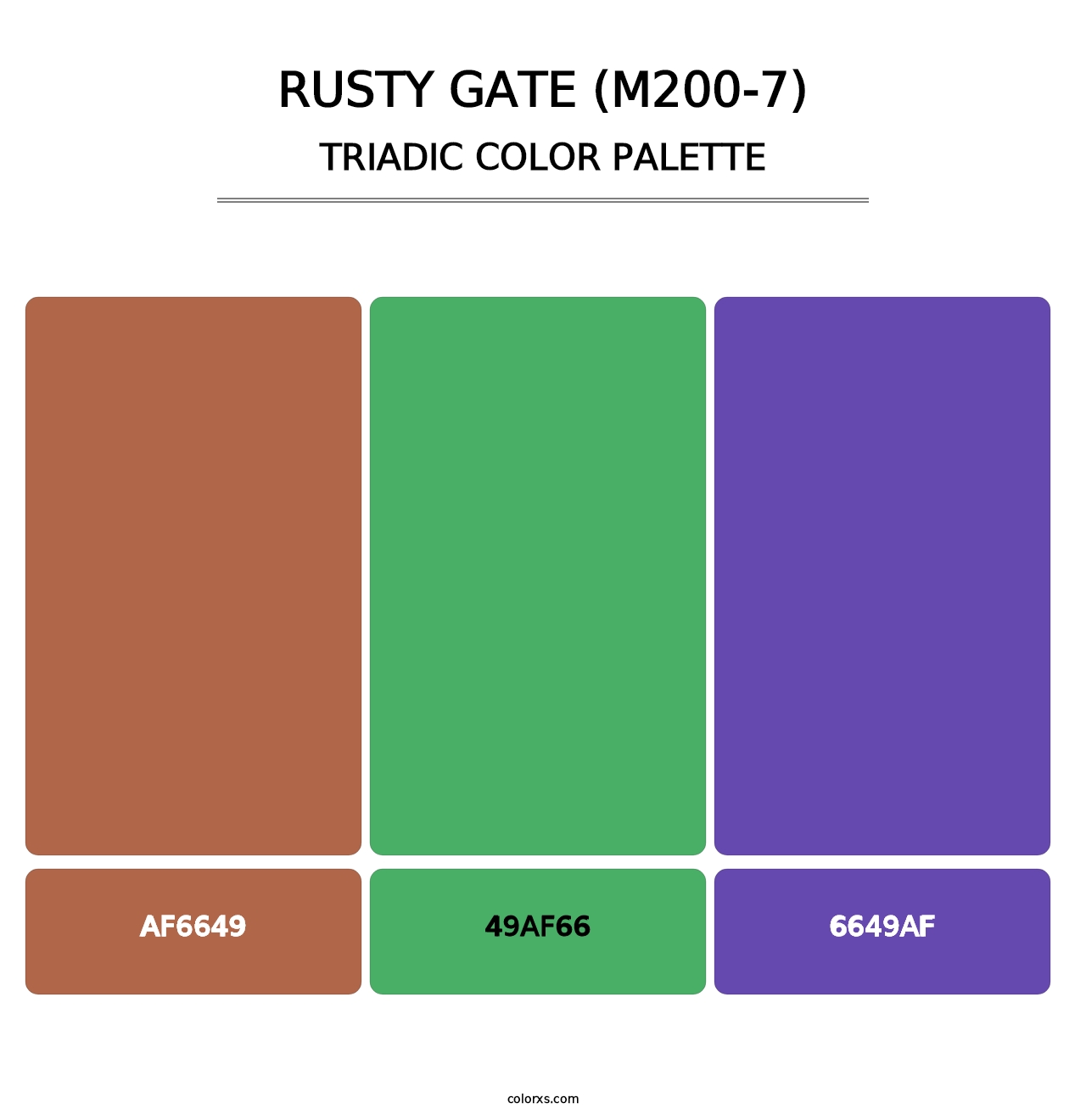 Rusty Gate (M200-7) - Triadic Color Palette